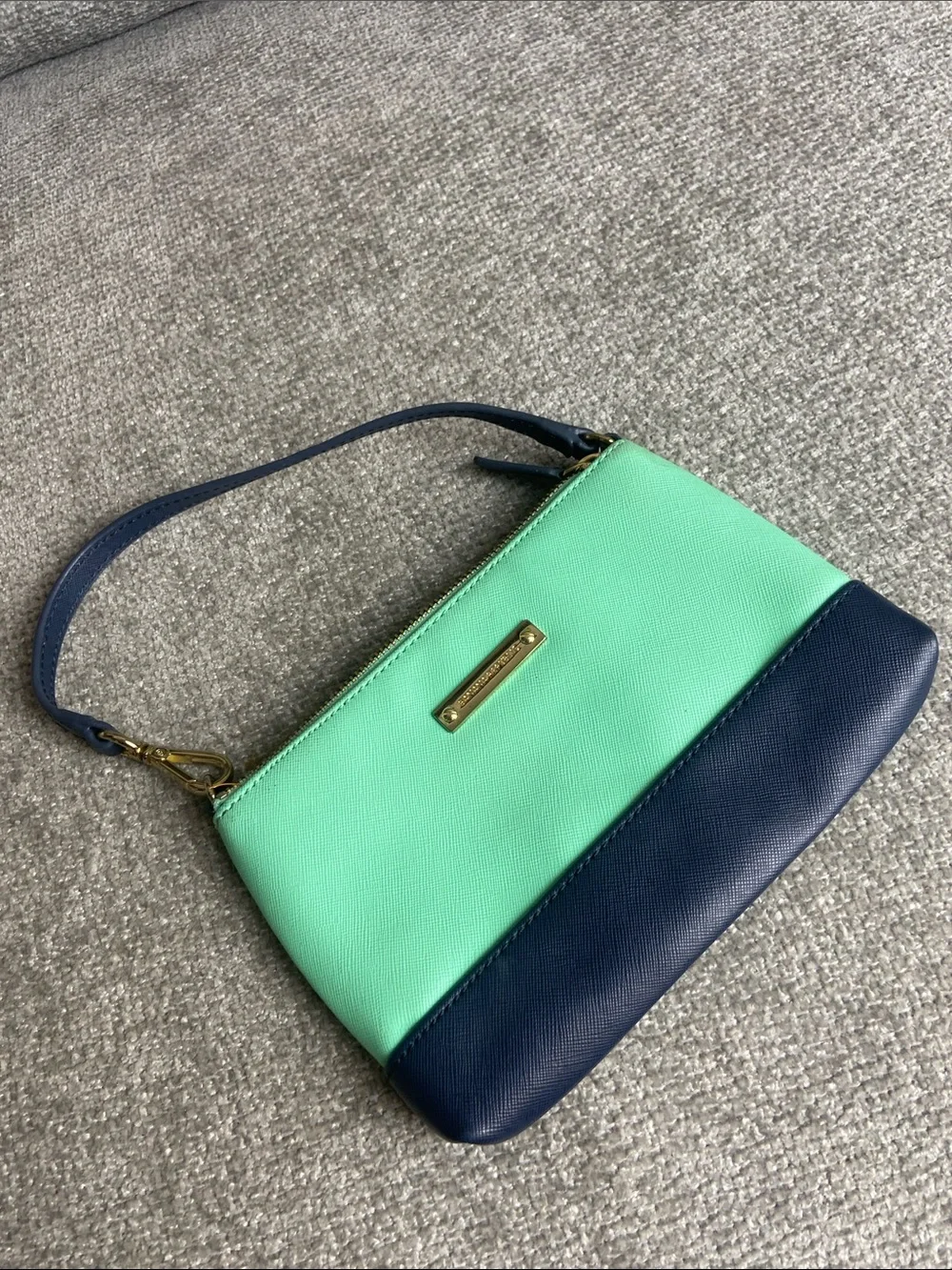 Banana Republic Mint & Navy Colorblock Wristlet
